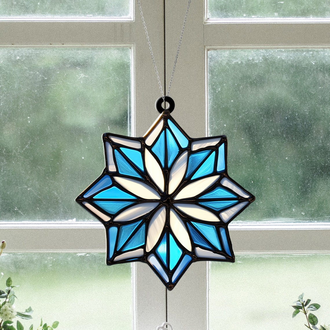 Snowflake Christmas Suncatcher, Snowflake Window Suncatcher Ornament