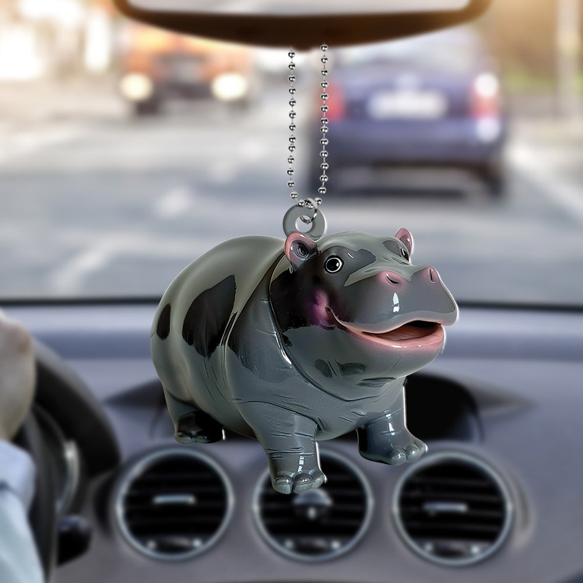 Unique Baby Hippo Christmas Ornament Gift, Hippo Car Hanging Christmas Ornament Decor