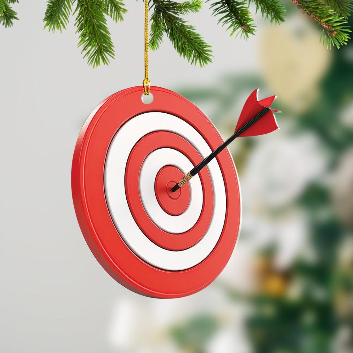 Dart Hnanging Christmas Ornament, Cute Dartboard Christmas Ornament Decor Gift Holiday