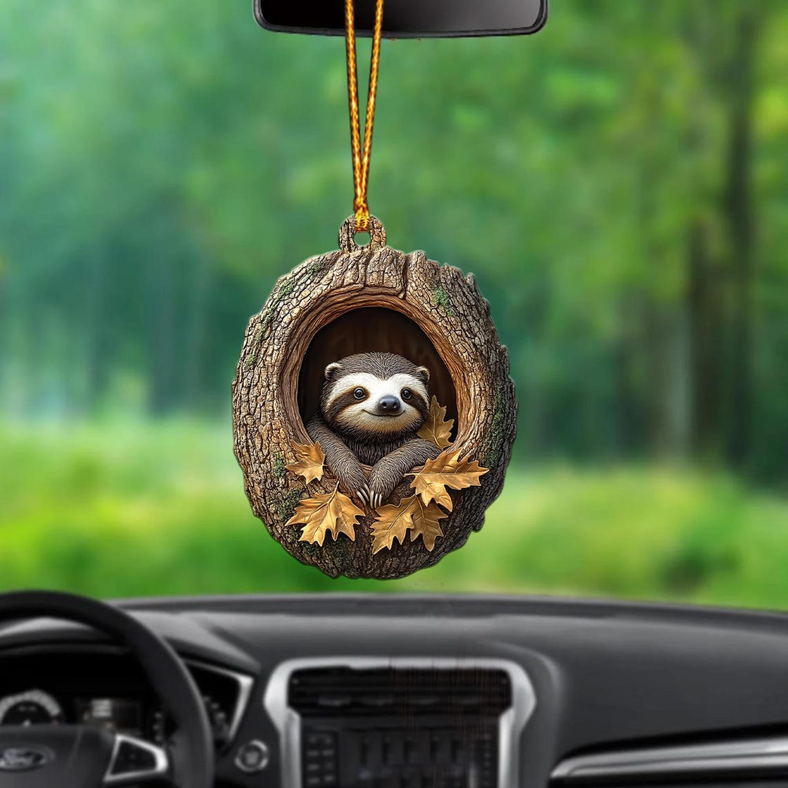 Christmas Sloth Hanging Ornament , Christmas Ornament Sloth Rearview Mirror Car Decor Gift