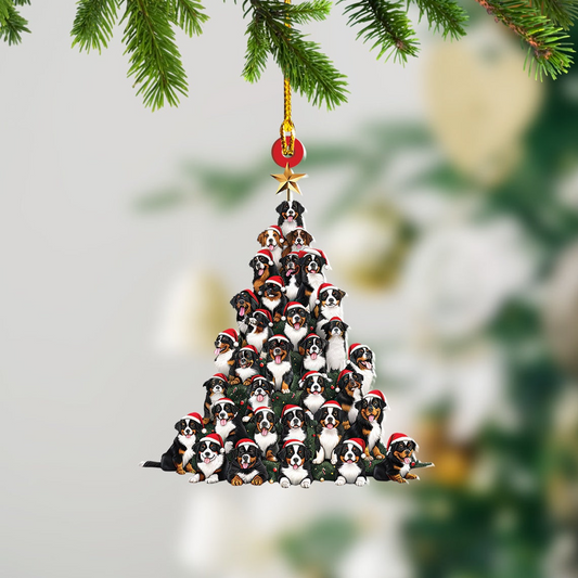 Cute Bernese Mountain Dog Christmas Ornament, Bernese Mountain Dog Ornament Lovers Holiday Gift