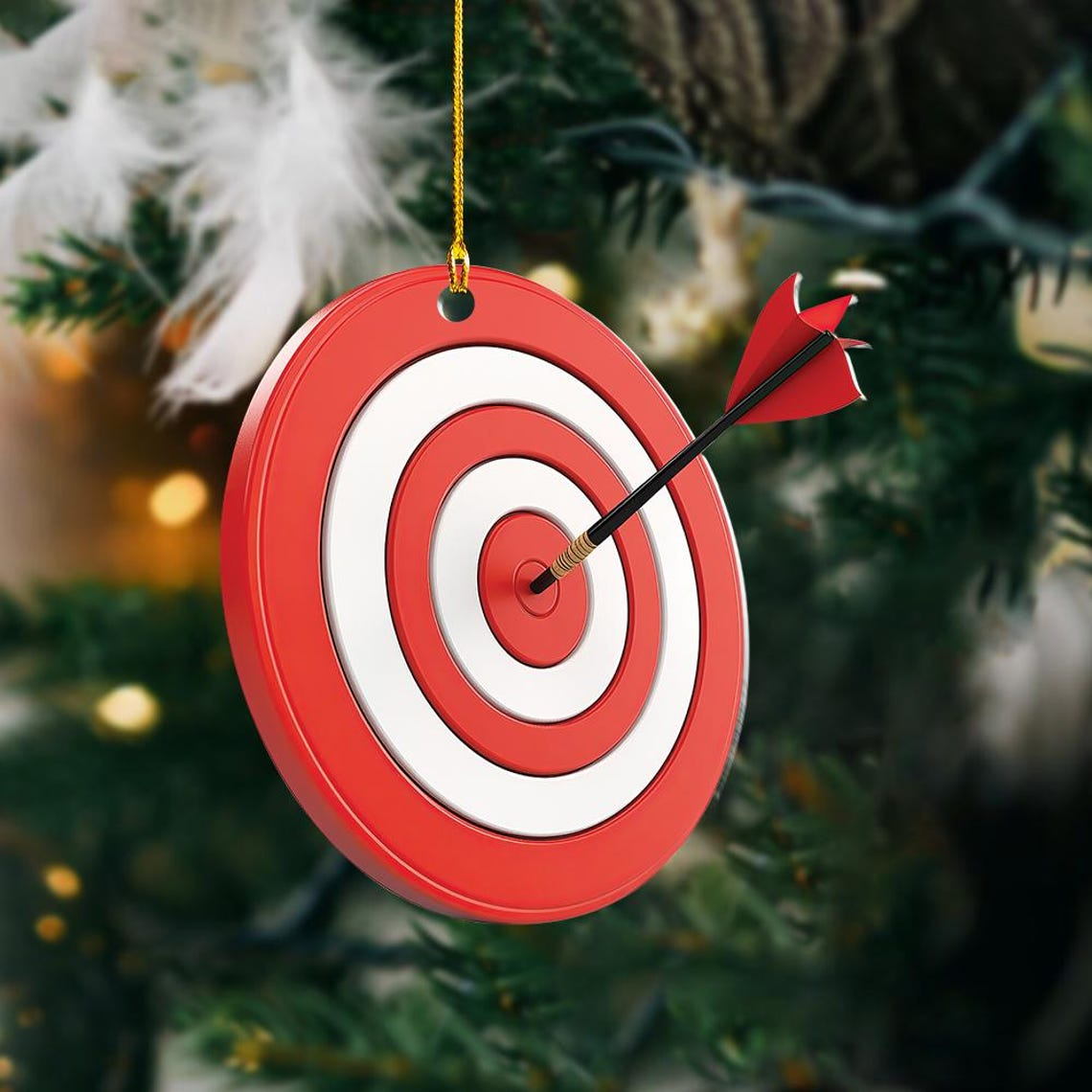 Dart Hnanging Christmas Ornament, Cute Dartboard Christmas Ornament Decor Gift Holiday