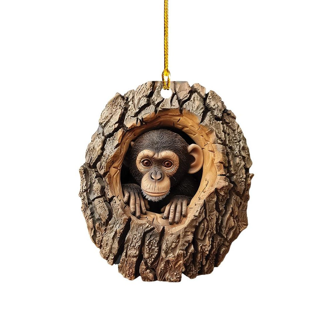 Monkey Flat Christmas Ornament Decor, Unique Macaca Christmas Ornament Holiday Lovers Gift