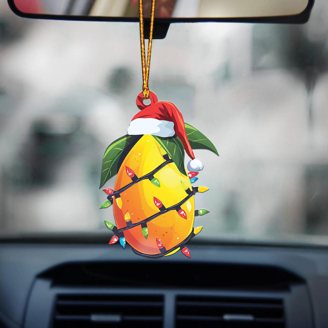 Lovely Mango Christmas Light Ornament, Mango Flat Hanging Ornament Decor Lovers Gift