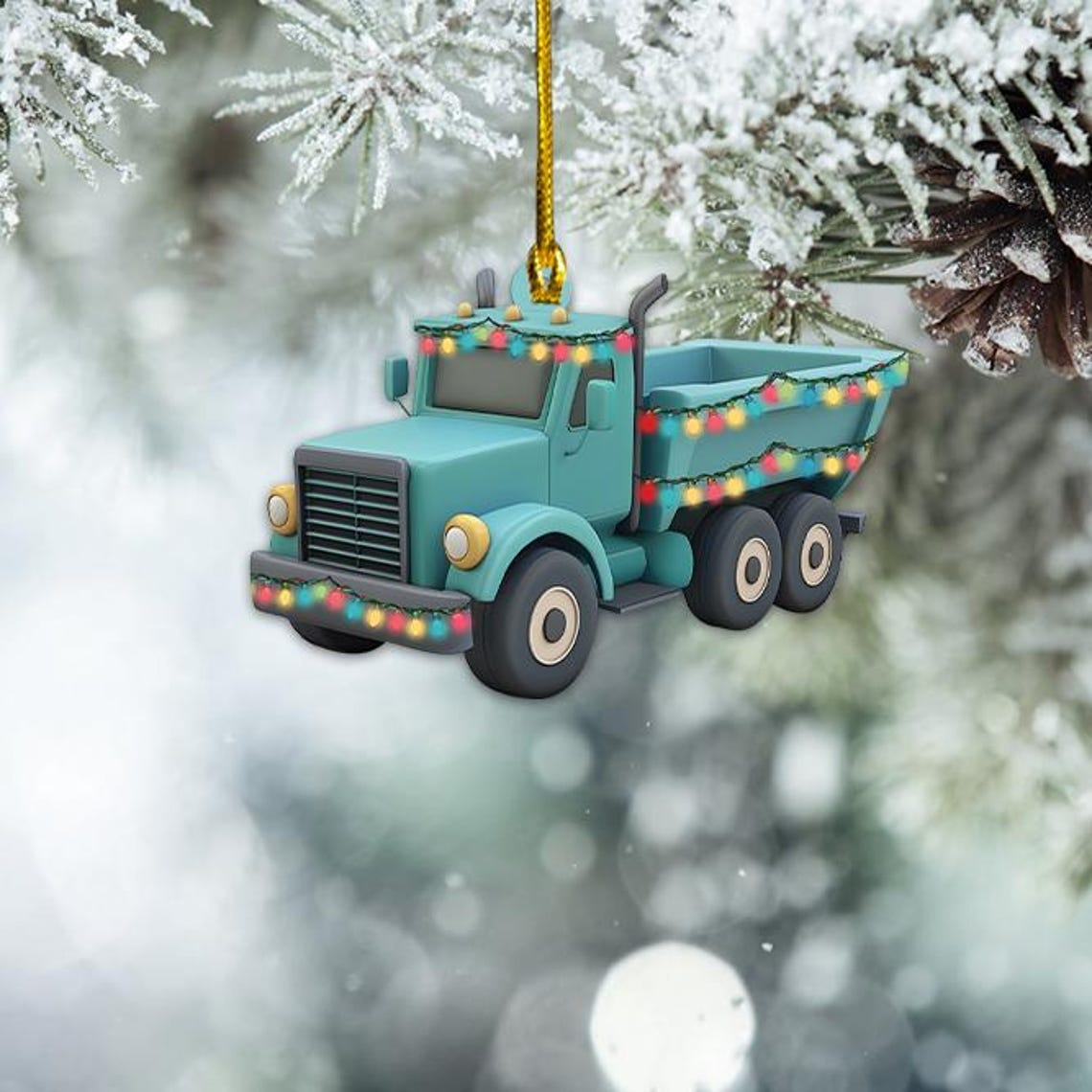 Christmas Tree Truck Hanging Ornament, Cute Truck Christmas Ornament Decor Holiday Gift