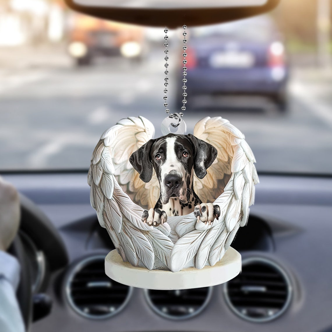 Great Dane Dog Angel Wings Christmas Ornament, Great Dane Dog Christmas Ornament Decor Gift