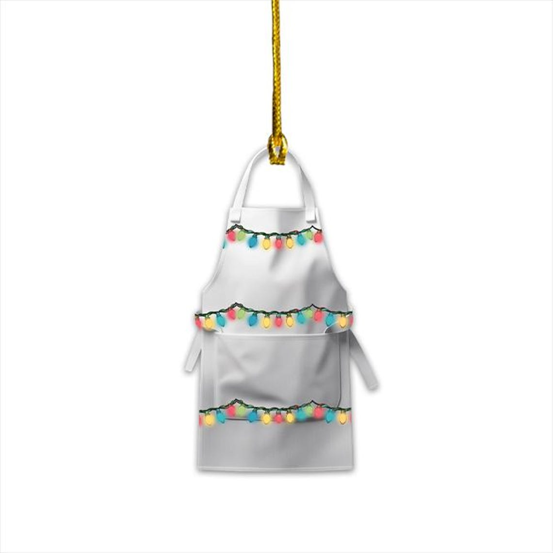 Apron White Christmas Light Ornament, Chef Christmas Tree Ornament Decor Holiday Gift