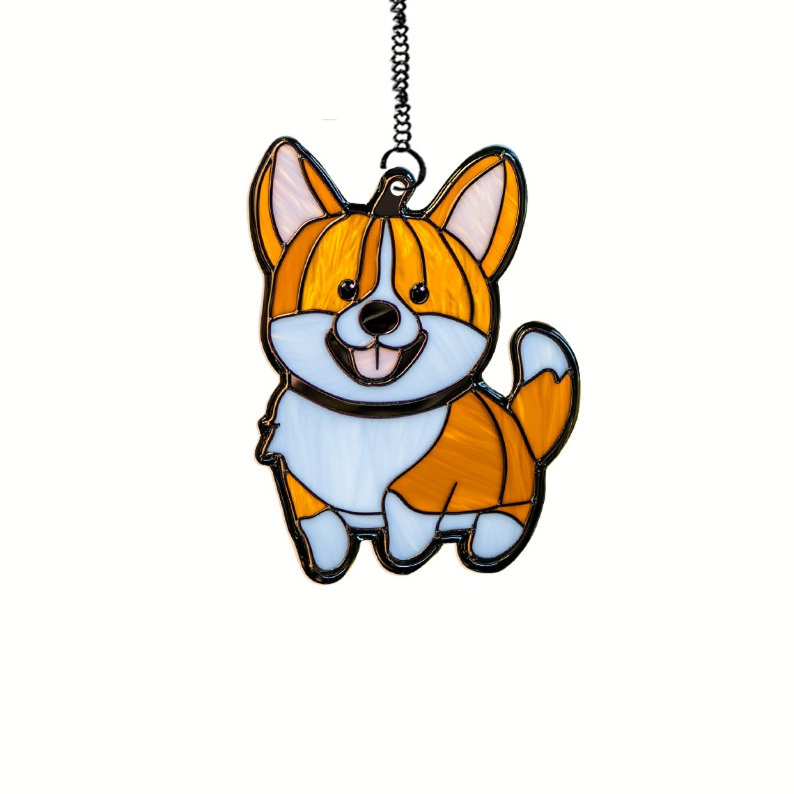 Cute Corgi Dog Suncatcher, Cute Corgi Dog Hanging Decor Ornament