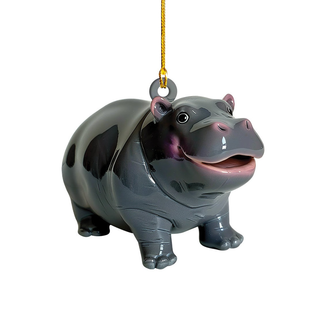 Unique Baby Hippo Christmas Ornament Gift, Hippo Car Hanging Christmas Ornament Decor