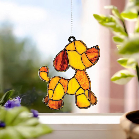 Balloon Dog Suncatcher Ornament, Dog Balloon Hanging Window Ornament