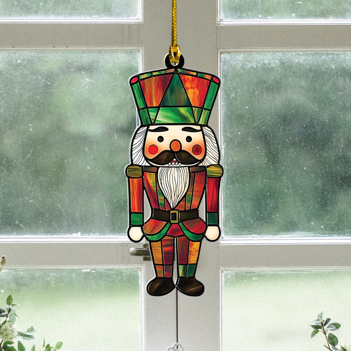 Nutcracker Christmas Window Suncatcher, Nutcracker Holiday Ornament Decor