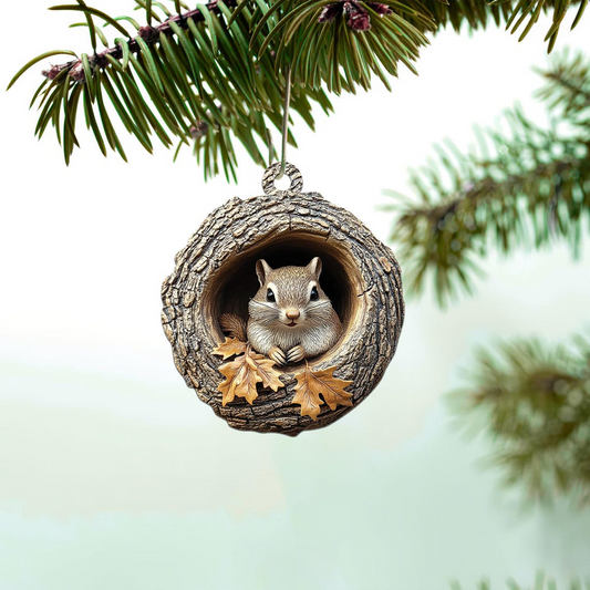 Chipmunk Hanging Christmas Ornament Decor, Christmas Chipmunk Rearview Mirror Car Ornament Gift