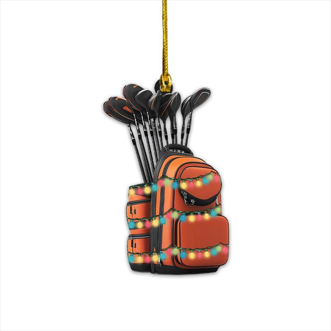 Golf Bag Christmas Tree Light Ornament, Golfing Hanging Christmas Ornament Holiday Gift