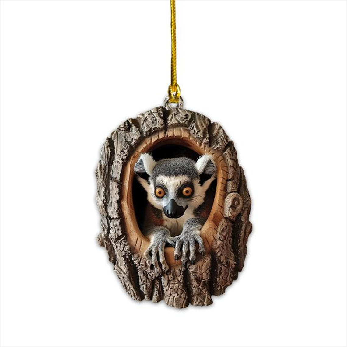 Christmas Lemur Flat Ornament Decor, Lemur Christmas Hanging Ornament Holiday Gift