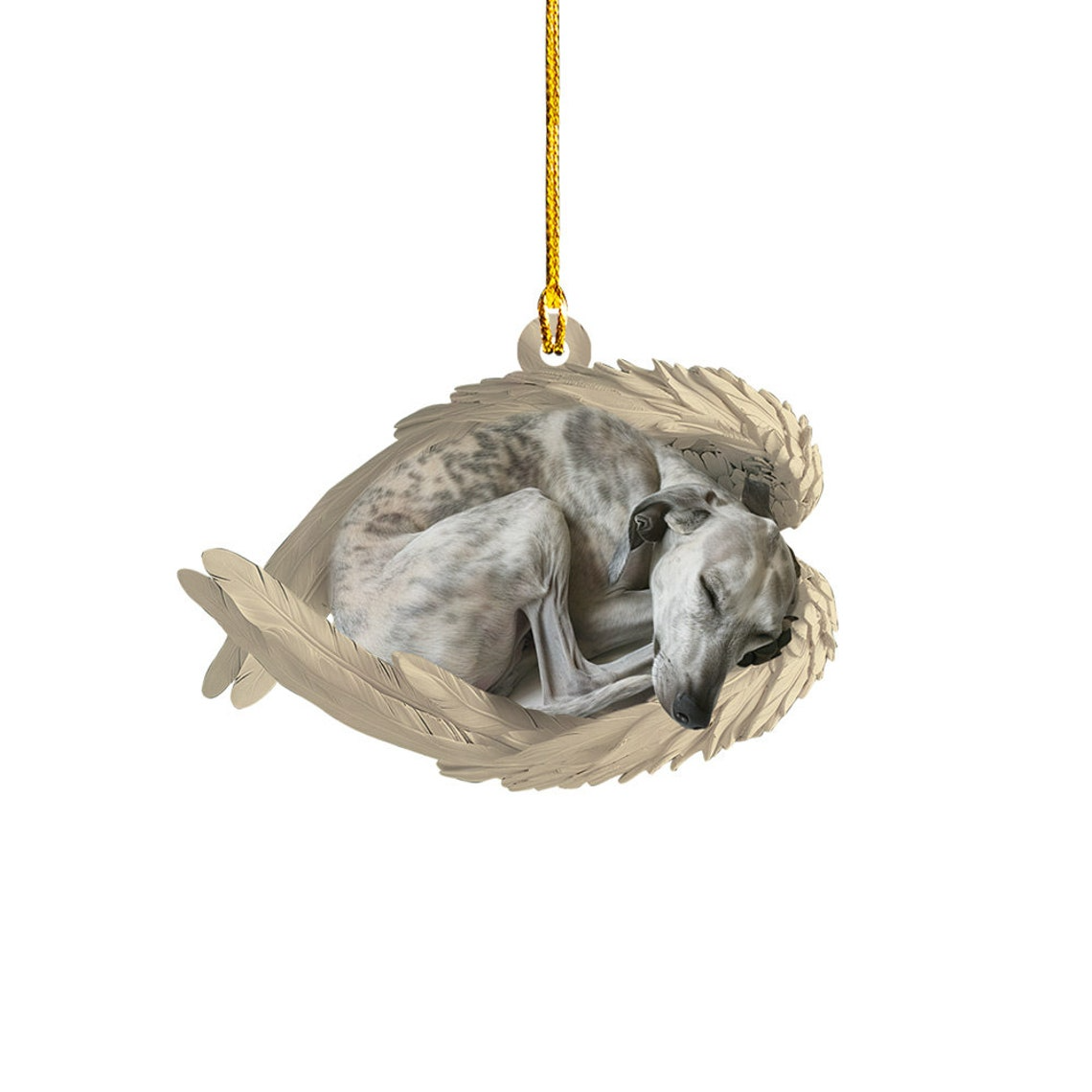 Whippet Dog Sleeping Christmas Ornament Decor, Whippet Dog Car Hanging Ornament Gift