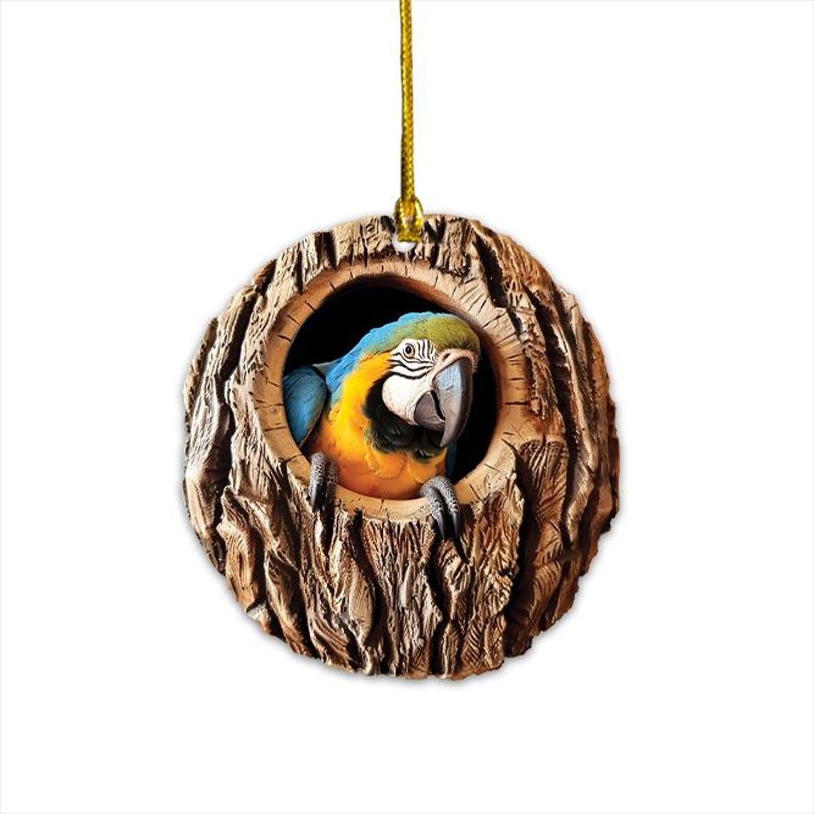 Classic Parrot Christmas Hanging Ornament,  Parrot Hanging Ornament Holiday Decor Gift