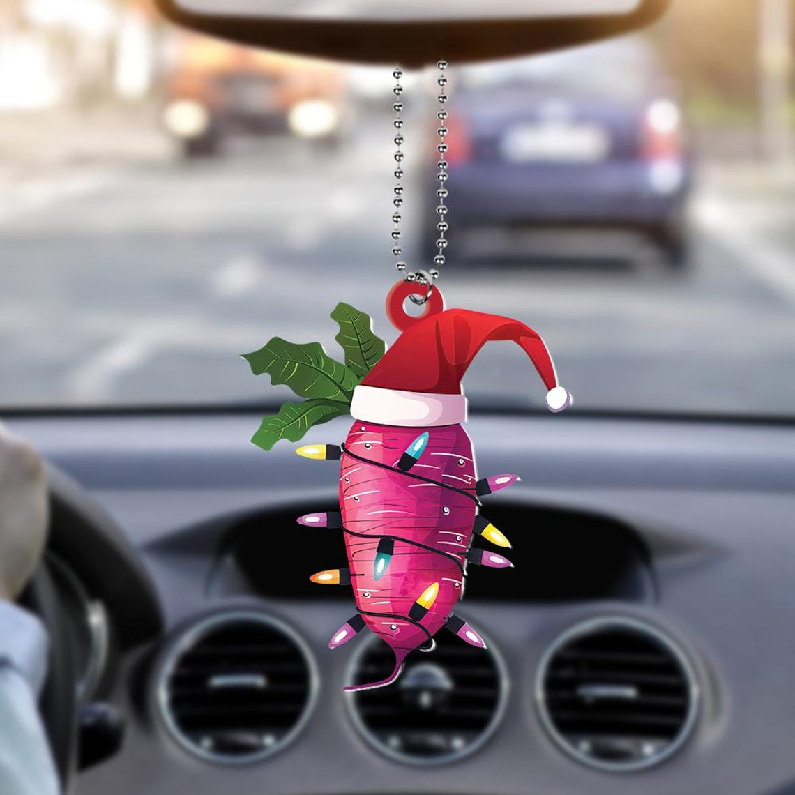 Lovely Radish Hanging Christmas Tree Ornament, Cute Radish Car Christmas Ornament Decor