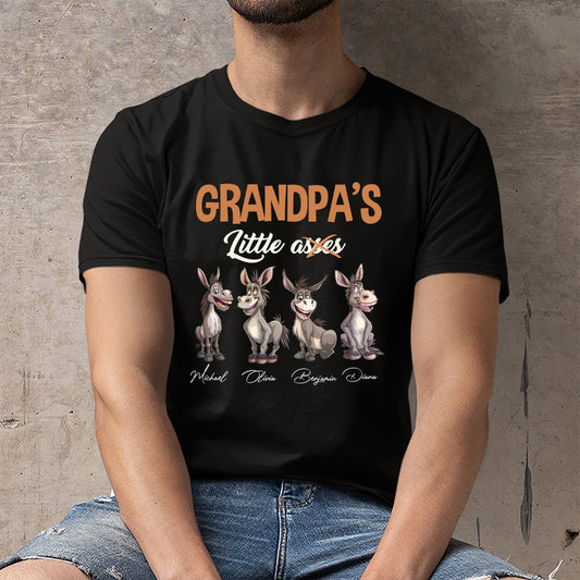 Donkey Grandpa And Kids - Personalized Shirt