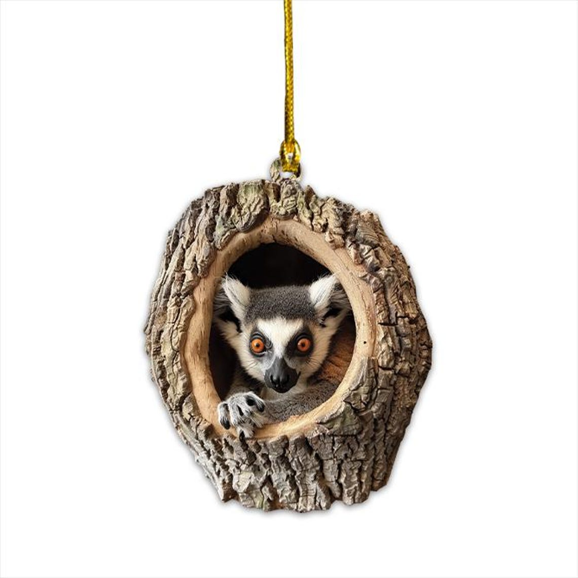 Lemur Hanging Christmas Ornament, Lemur Rearview Mirror Car Ornament Holiday Decor Gift