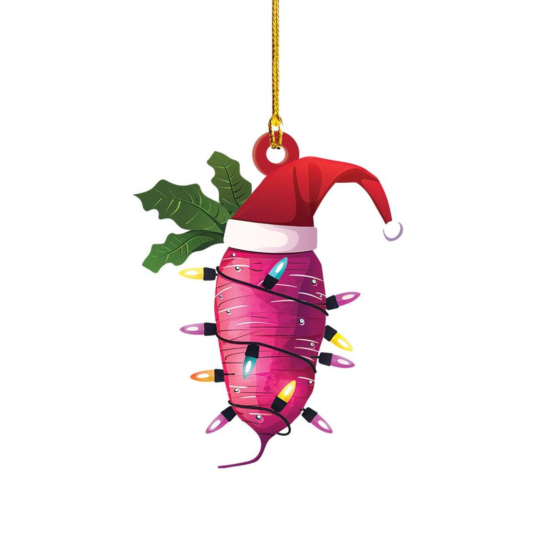 Lovely Radish Hanging Christmas Tree Ornament, Cute Radish Car Christmas Ornament Decor