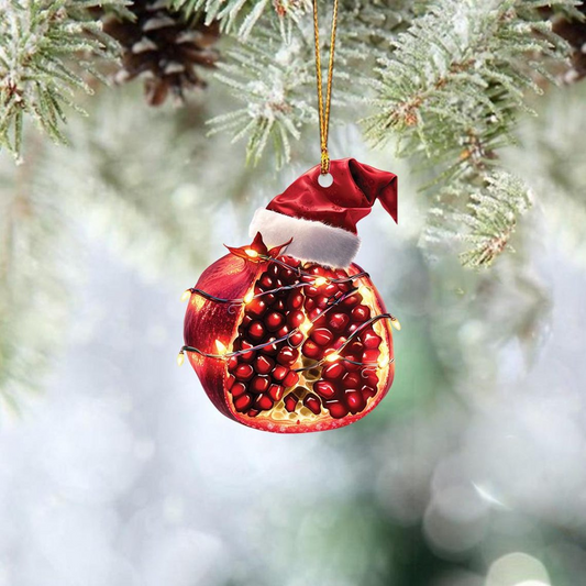 Cute Pomegranate Hanging Christmas Light Ornament, Christmas Pomegranate Car Ornament Decor