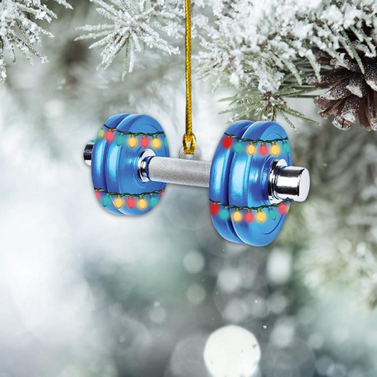 Weightlifting Christmas Light Ornament Gift, Ornament Christmas Gym Hanging Decor Holiday