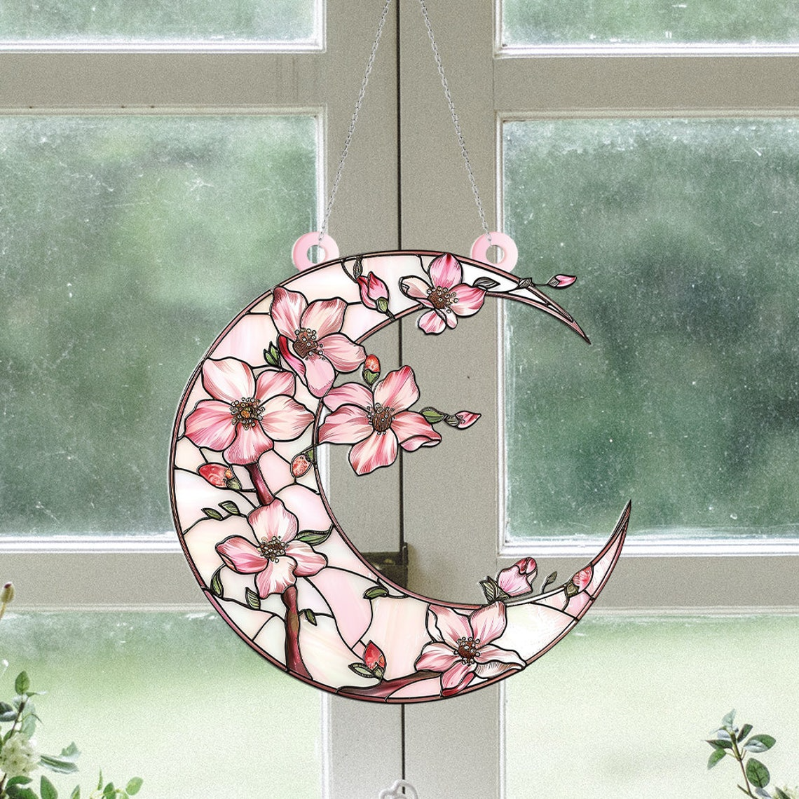 Pretty Sakura Flower Suncatcher, Sakura Flower Window Hanging Decor Ornament