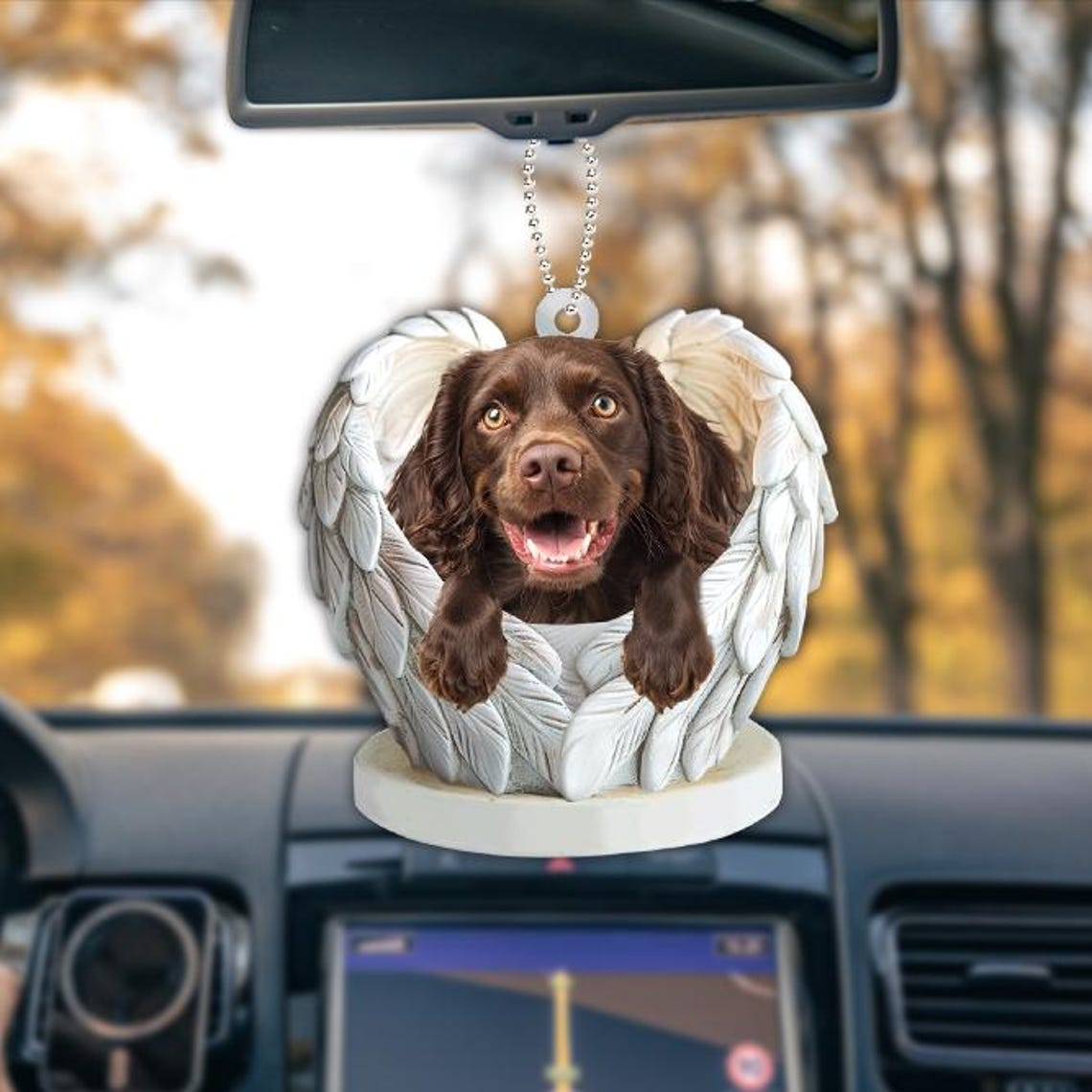 Cute Boykin Spaniel Dog Flat Christmas Ornament, Boykin Spaniel Dog Hanging Ornament Holiday Gift