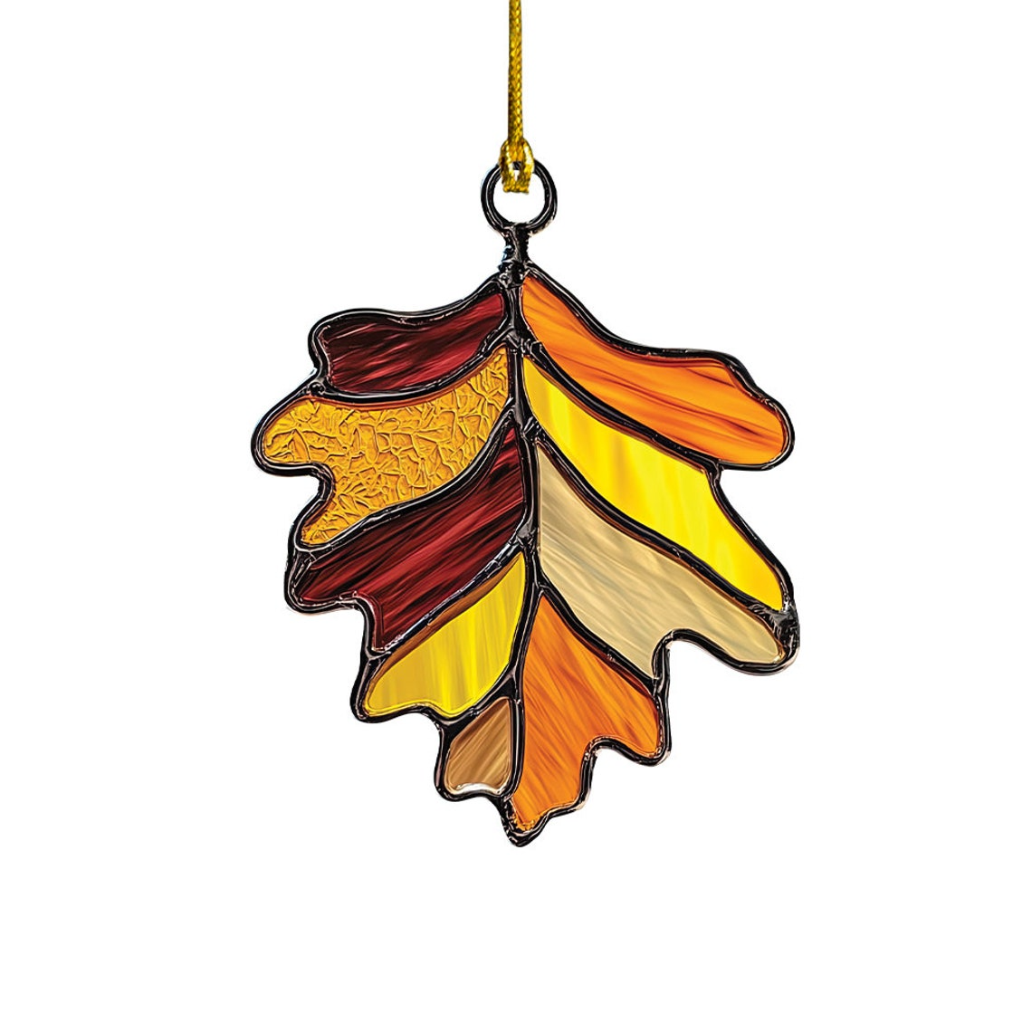 Oak Leaf Autumn Suncatcher Ornament, Autumn Ornament Decor