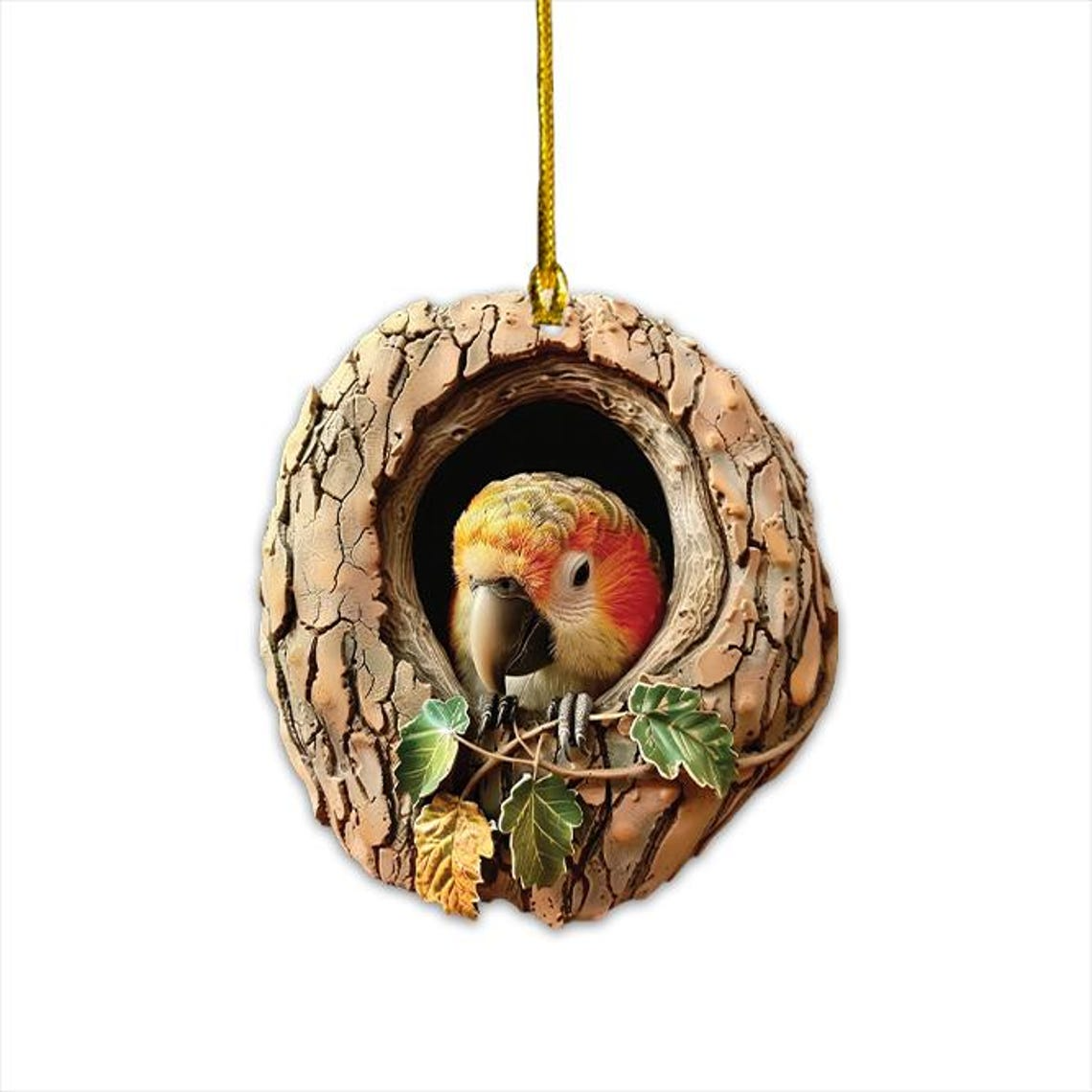 Cute Parrot Friendly Flat Christmas Ornament, Parrot Hanging Christmas Ornament Decor