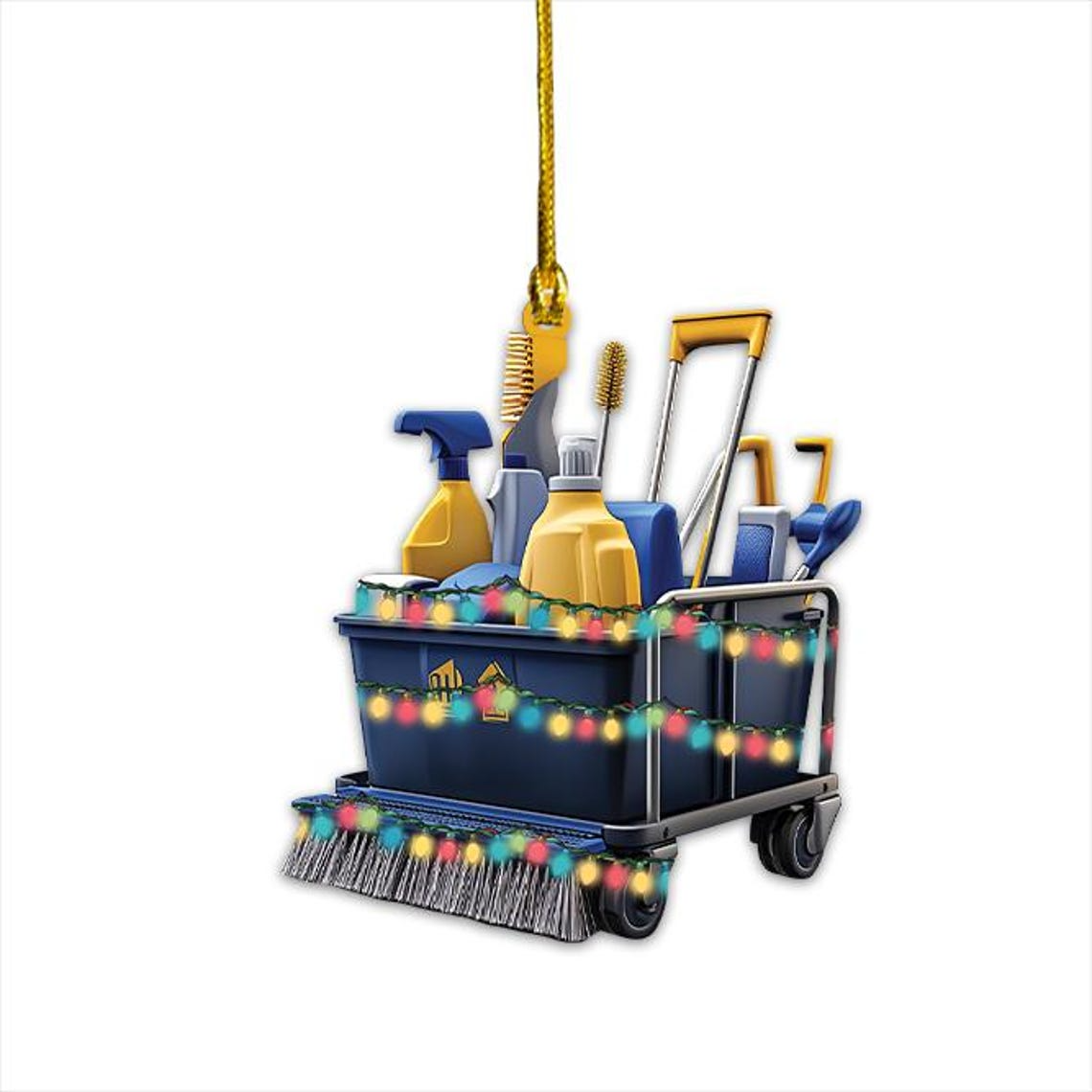 Janitor Cleaning Tools Christmas Ornament, Christmas Cleaning Services Ornament Decor Gift