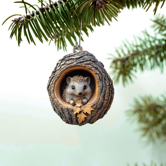 Cute Hedgehog Hanging Christmas Ornament, Hedgehog Rearview Mirror Car Christmas Ornament Decor