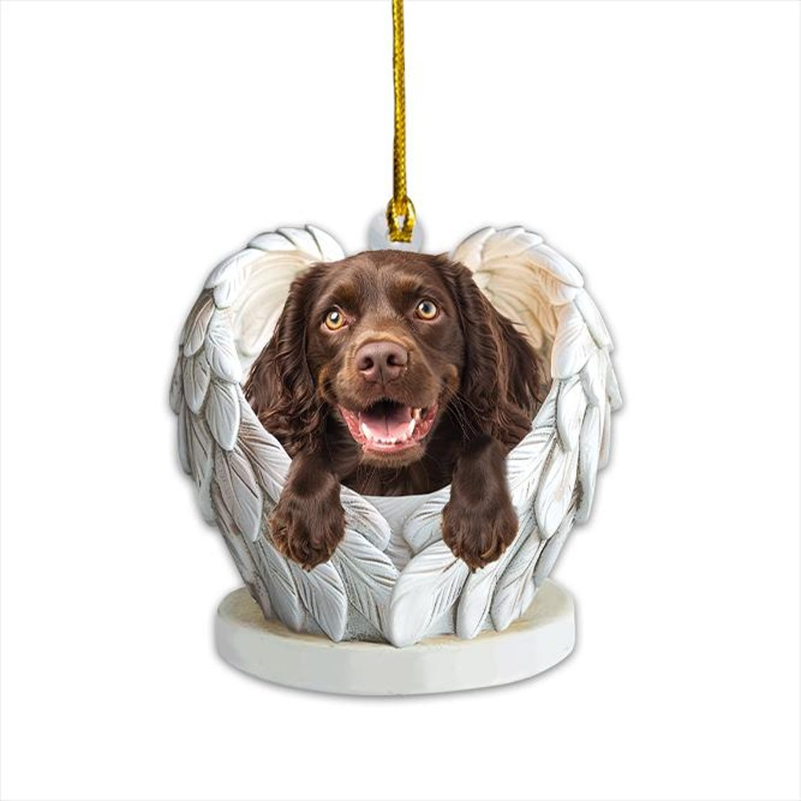 Cute Boykin Spaniel Dog Flat Christmas Ornament, Boykin Spaniel Dog Hanging Ornament Holiday Gift