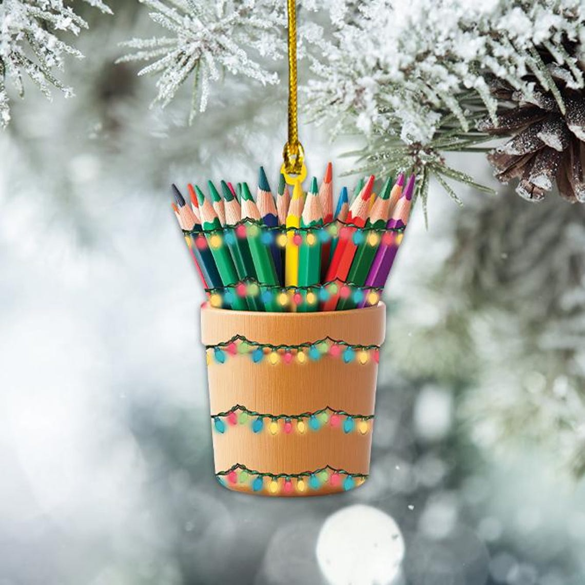 Christmas Crayon Hanging Ornament, Cute Crayon Box Christmas Ornament Decor Gift