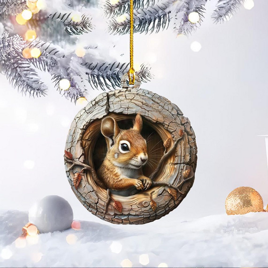 Squirrel Christmas Ornament Decor, Christmas Squirrel Hanging Ornament Lovers Gift