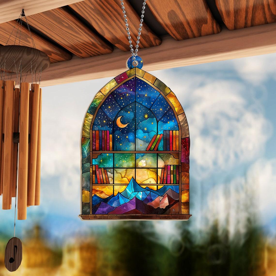 Vintage Night Court Suncatcher, Fantasy Night Court Hanging Window Decor Gift