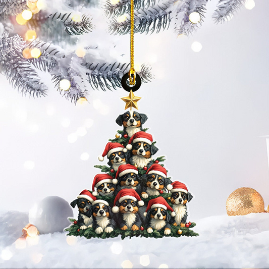 Australian Shepherd Dog Christmas Tree Ornament, Ornament Christmas Aussie Dog Lovers Holiday Gift