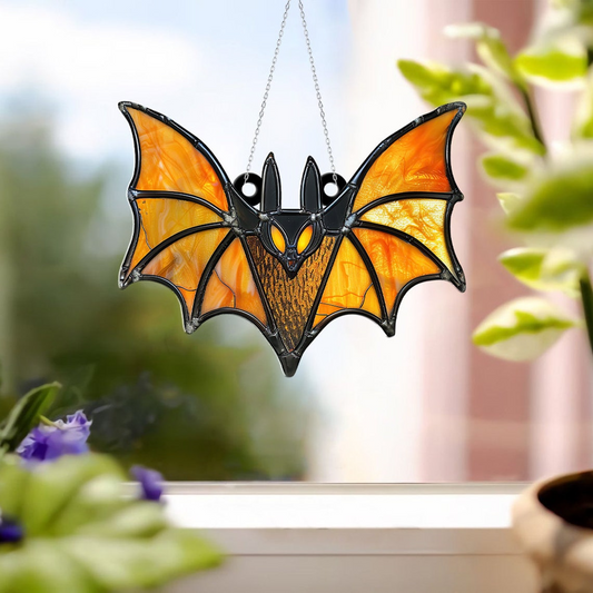 Halloween Bat Flying Suncatcher for Window, Bat Halloween Window Hanging Ornaments