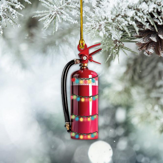 Unique Fire Extinguisher Christmas Ornament, Firefighter Hanging Christmas Ornament Decro Holiday