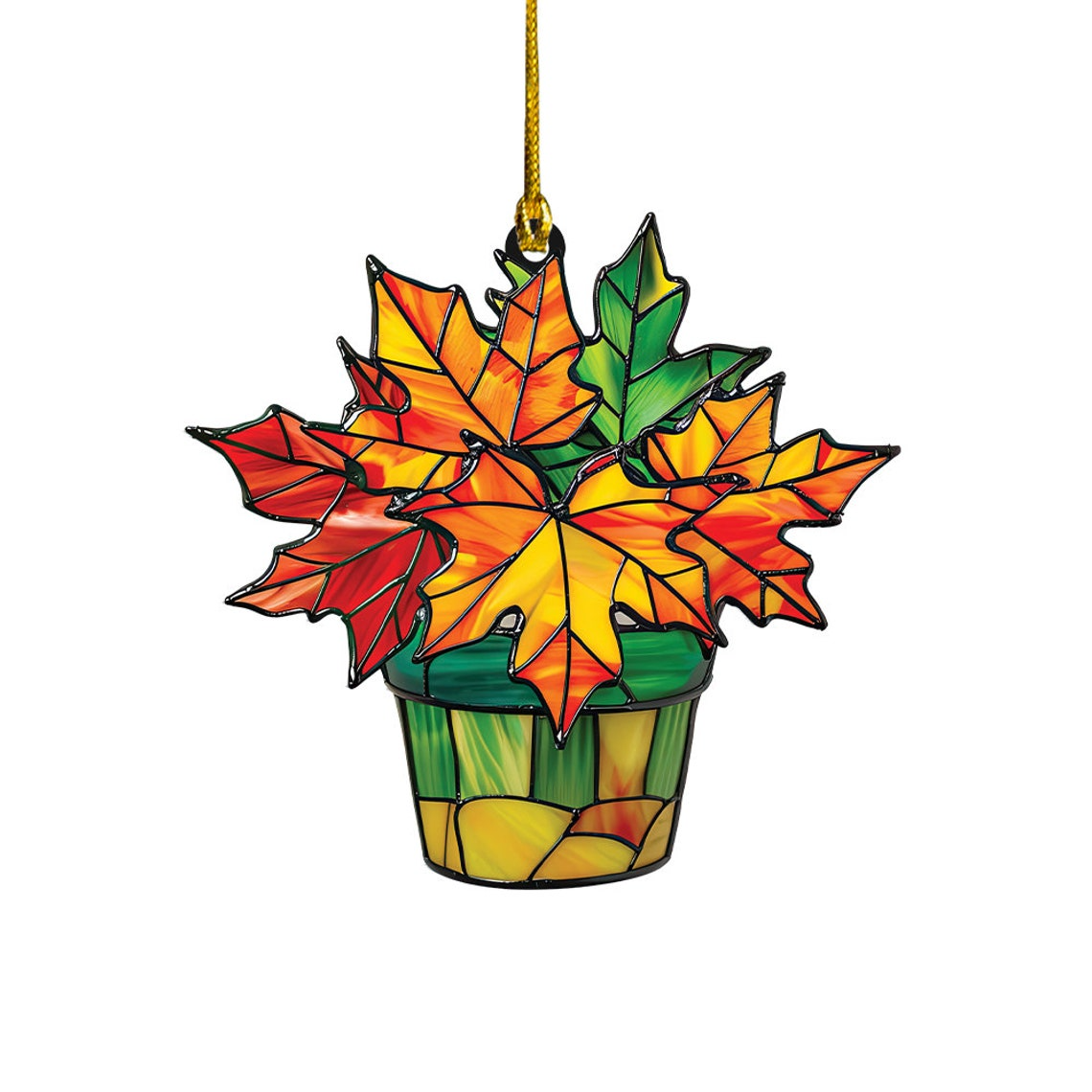 Maple Autumn Leaf Suncatcher, Maple Autumn Leaf Hanging Ornament Home Decor