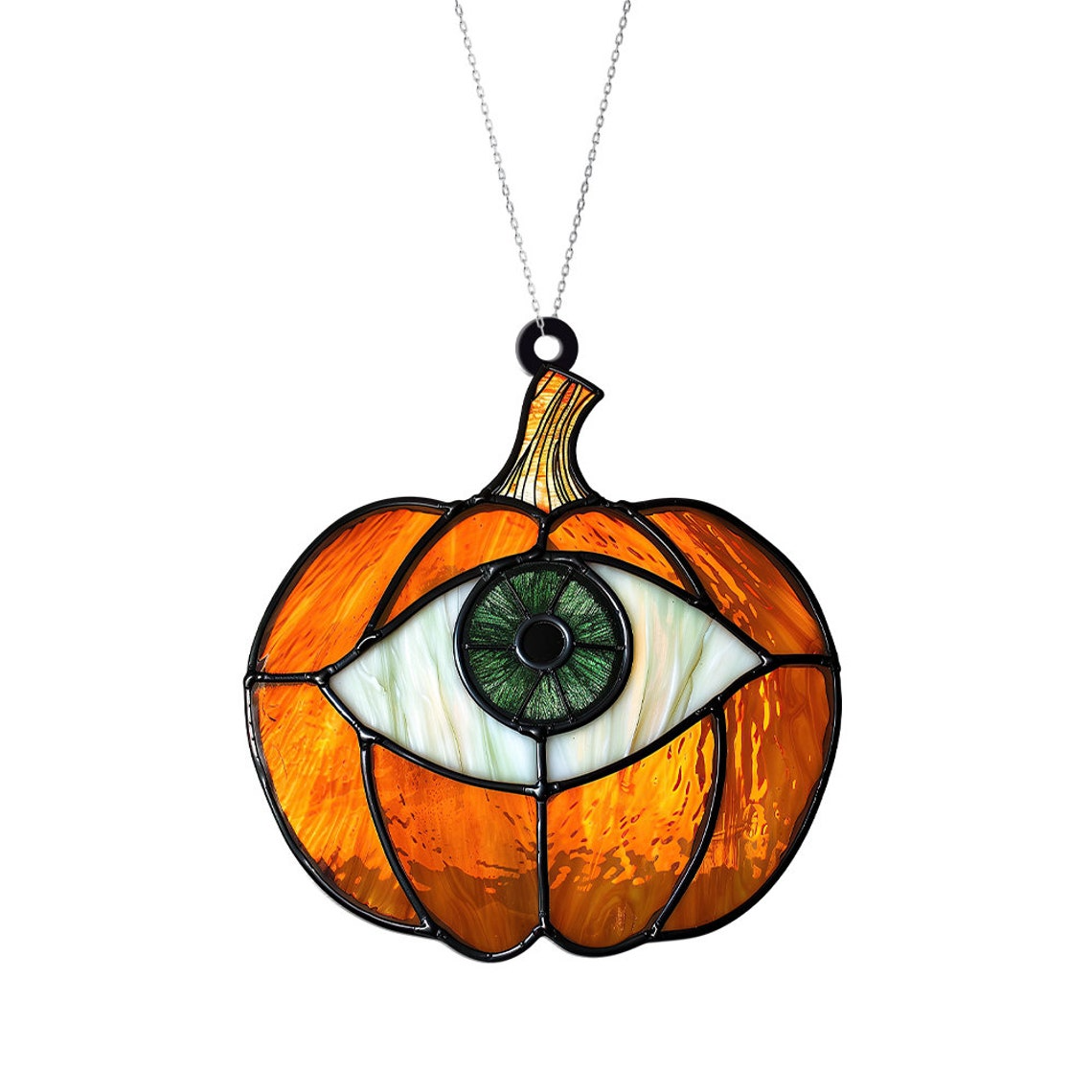 Pumpkin Autumn Hanging Suncatcher, Classic Halloween Pumpkin Ornament Decor Gift