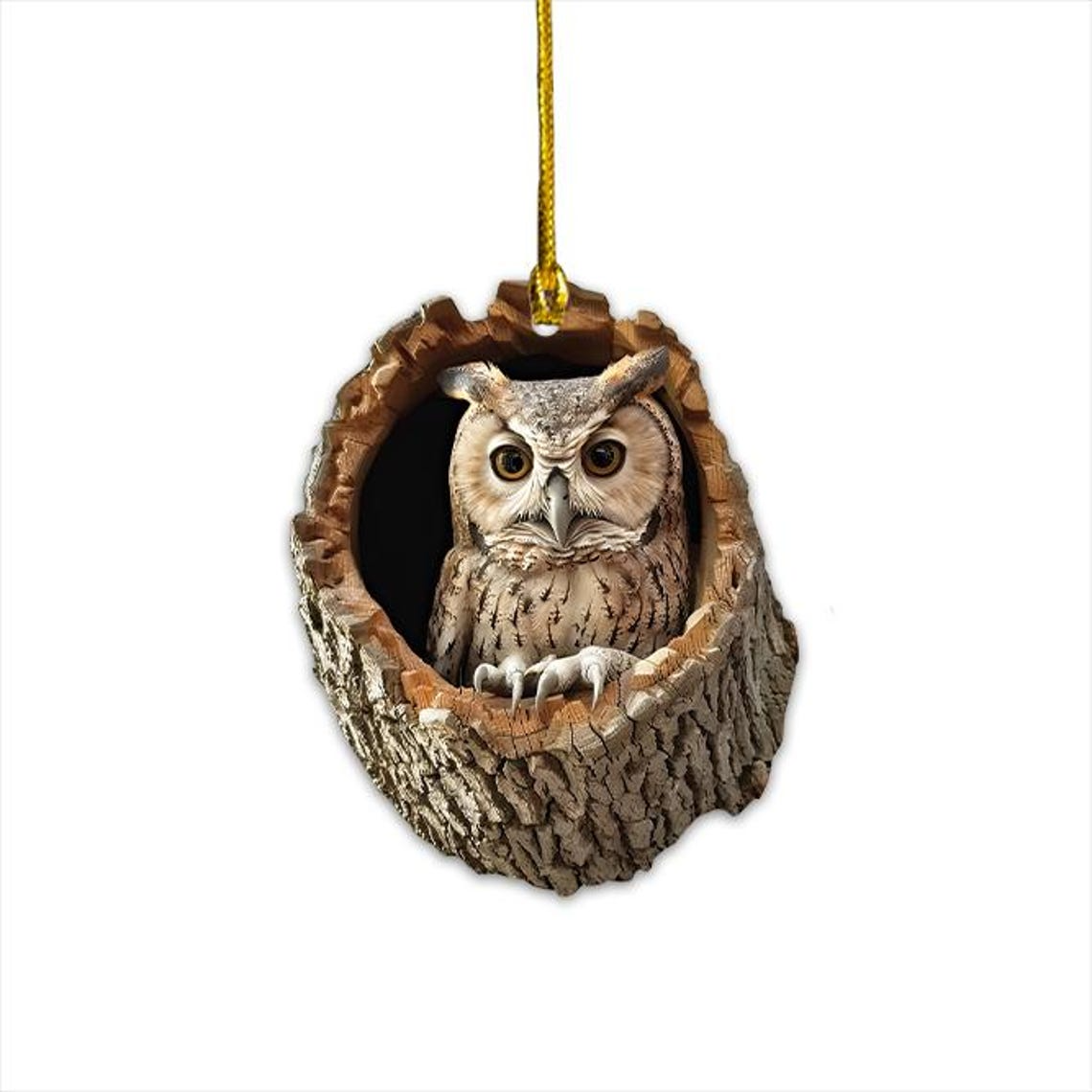 Owl Flat Christmas Ornament, Cute Owl Hanging Decor Ornament Holiday