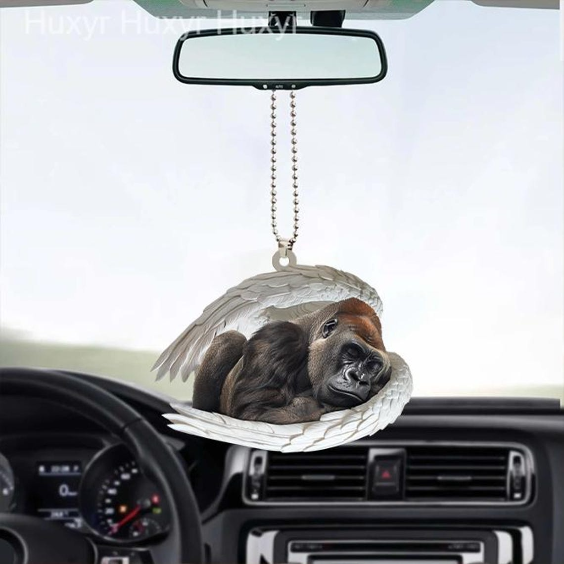 Gorilla Angel Wings Car Christmas Ornament, Gorilla Christmas Sleeping Angel Ornament Decor