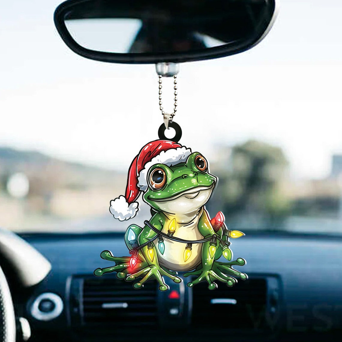 Frog Hanging Christmas Lights Ornament Decor, Frog Christmas Tree Ornament Holiday Gift