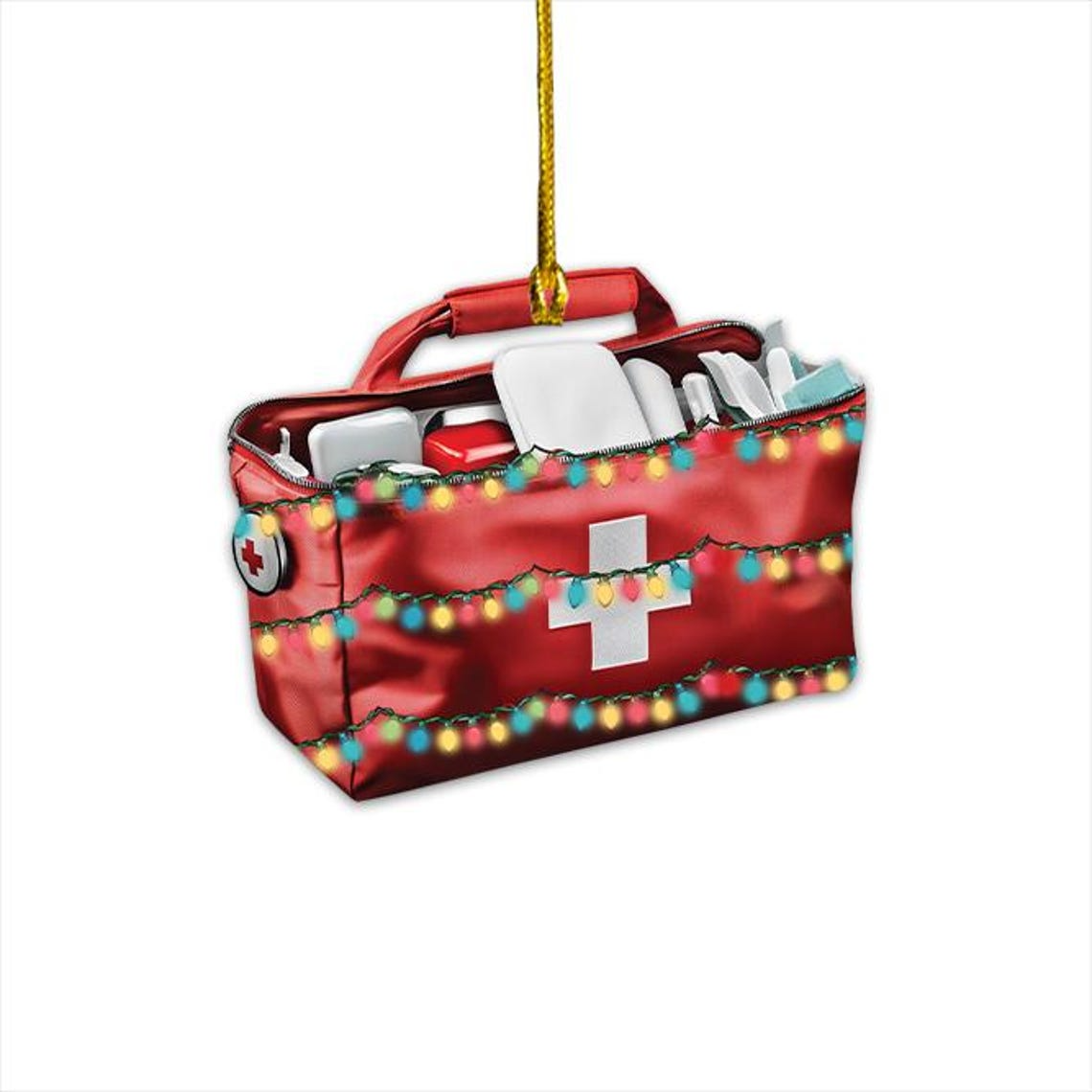 Cute First Aid Kit Christmas Hanging Ornament, Christmas Emergency Box Ornament Decor Holiday Gift