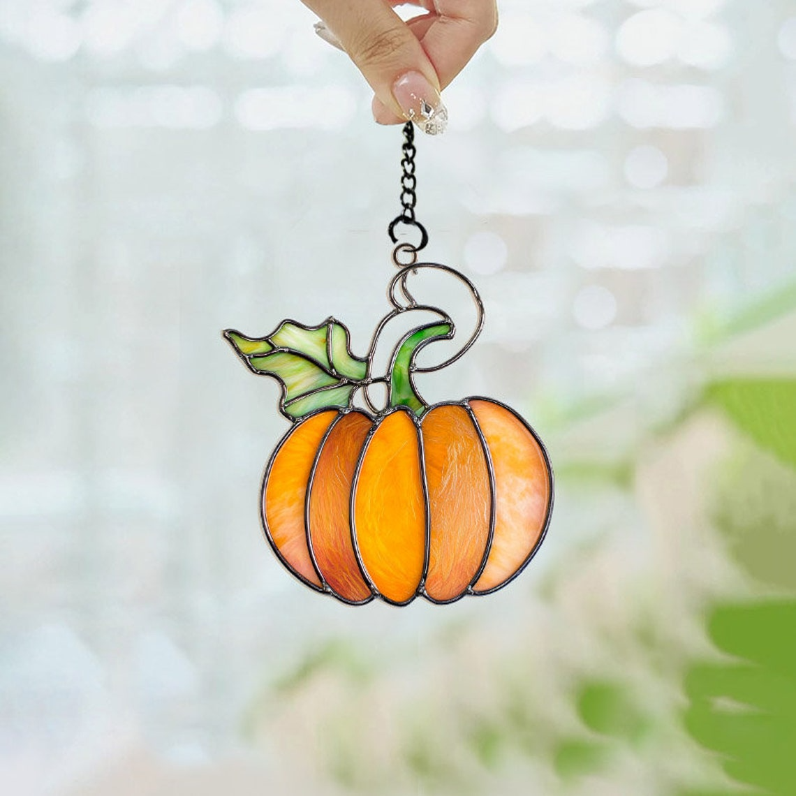 Halloween Pumpkin Hanging Suncatcher, Halloween Pumpkin Home Decor