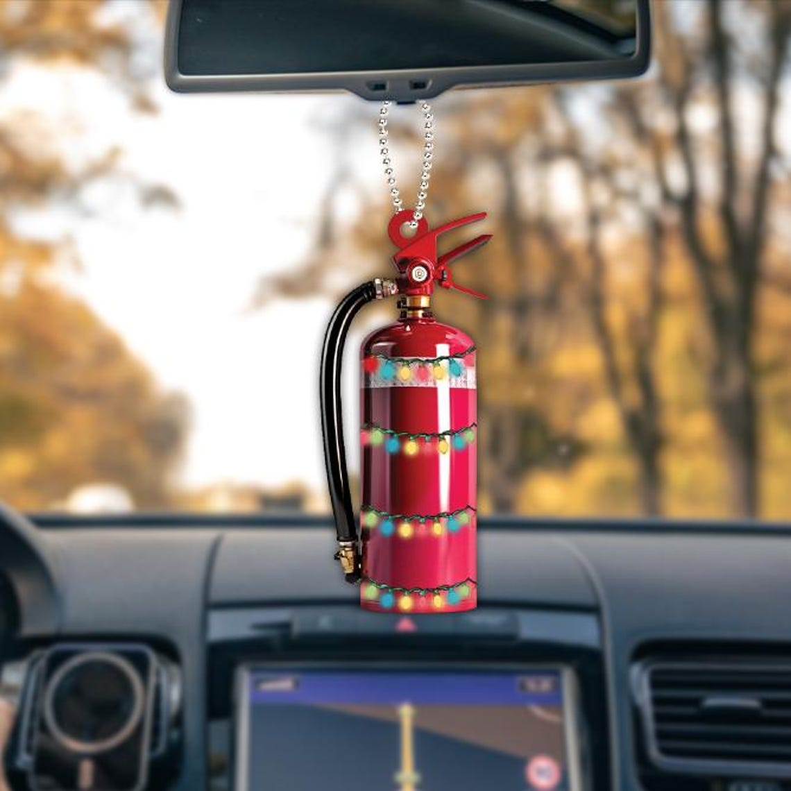 Unique Fire Extinguisher Christmas Ornament, Firefighter Hanging Christmas Ornament Decro Holiday