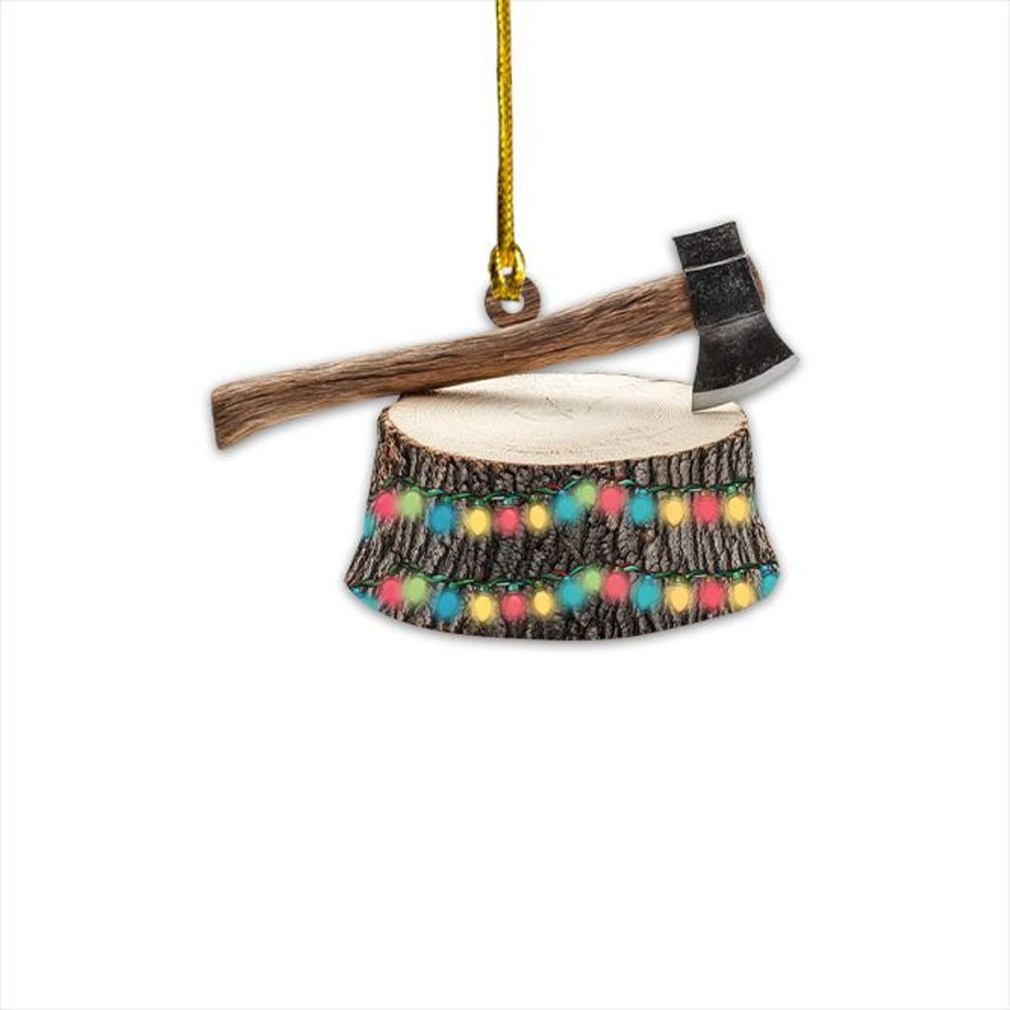 Axe Hanging Christmas Tree Light Ornament, Tree Cutter Christmas Ornament Holiday Decor