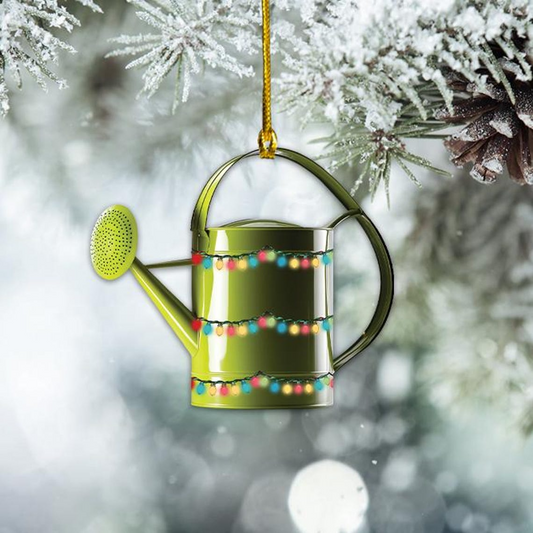 Cute Watering Can Christmas Ornament, Christmas Gardening Hanging Ornament Decor Holiday