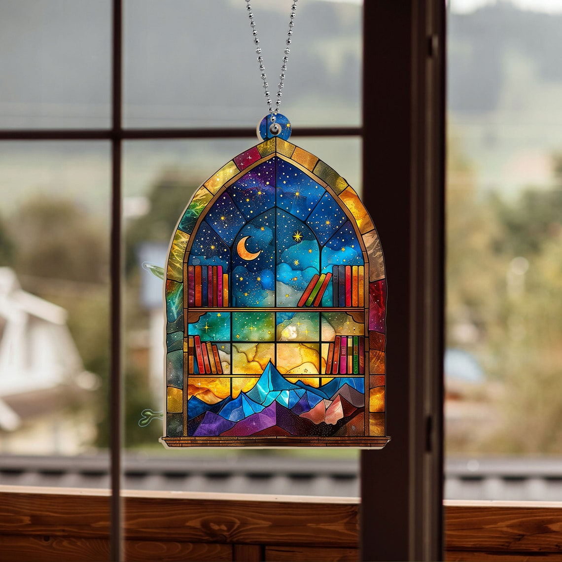 Vintage Night Court Suncatcher, Fantasy Night Court Hanging Window Decor Gift